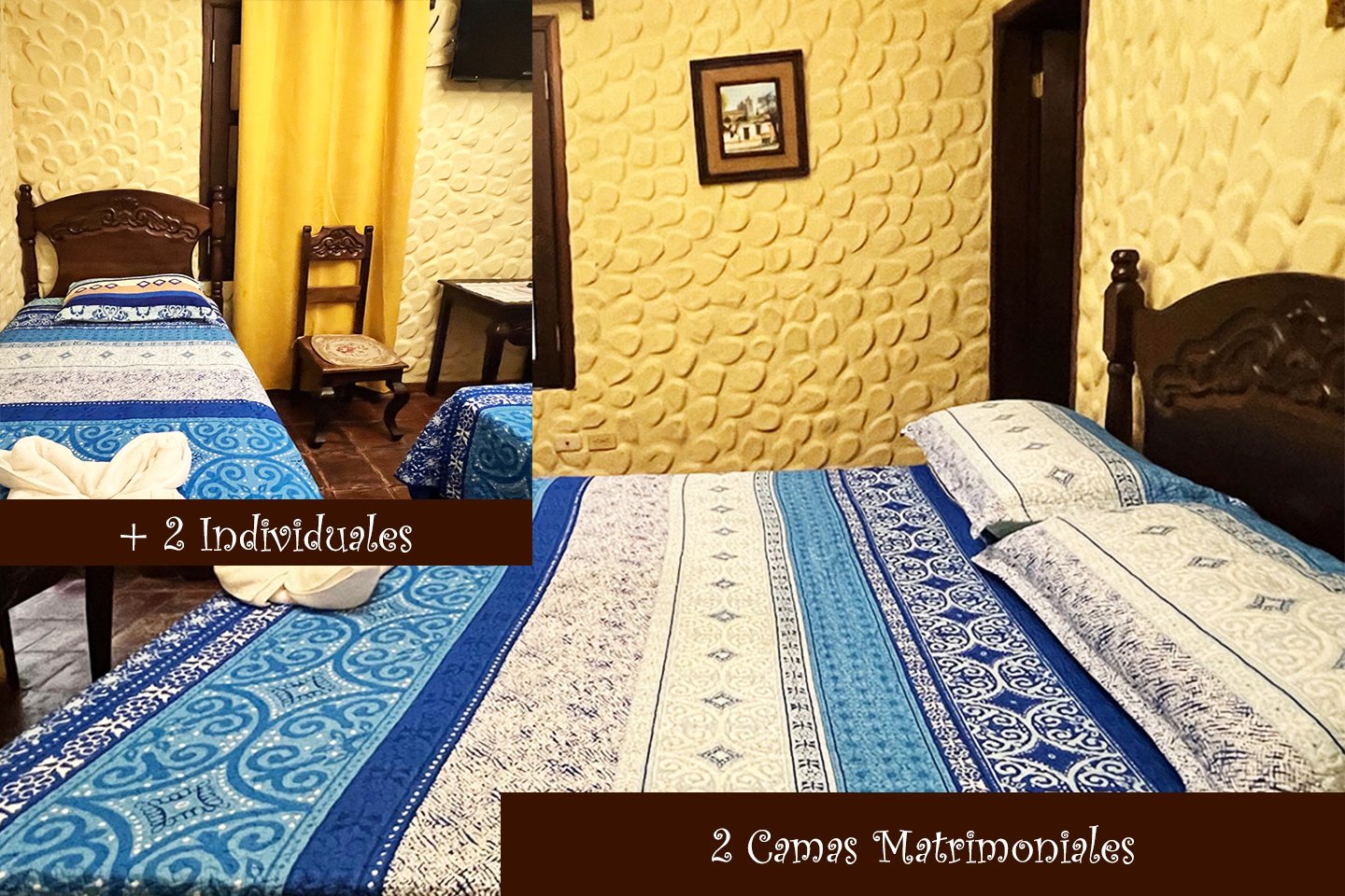 Habitacion Cuadruple 2 matrimoniales 2 individuales
